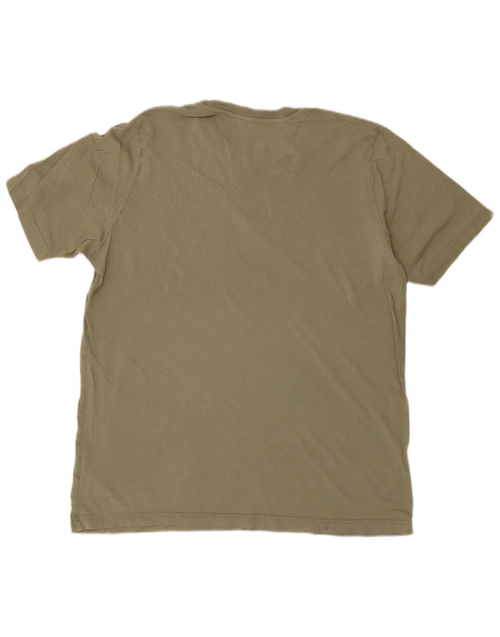 ADIDAS Mens Graphic T-Shirt Top Large Khaki Cotton