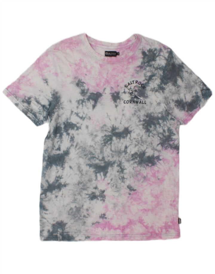 Saltrock Herre grafisk T-shirt Top Medium Flerfarvet Tie Dye Bomuld