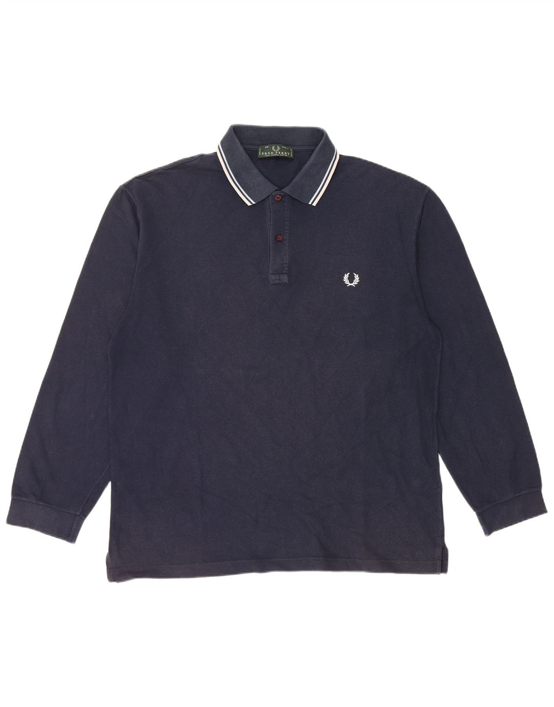 Fred Perry Langærmet herre poloshirt Stor marineblå bomuld