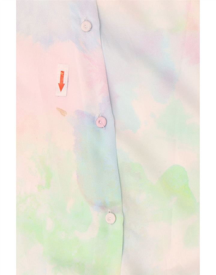 Zara Kvinders Oversized Skjortekjole UK 16 Large Multicolor Tie Dye
