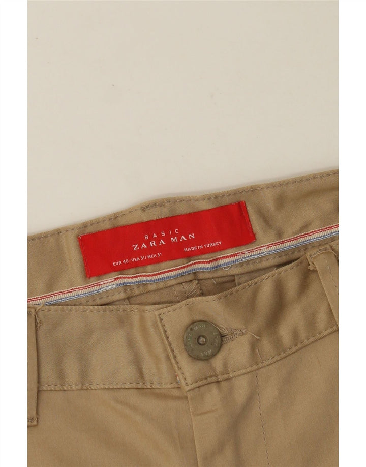 ZARA Herre Slim Chino Bukser EU 40 Medium W31 L27 Beige