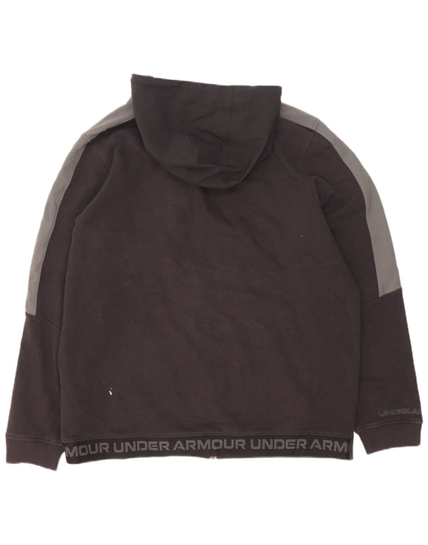 Under Armour Herre grafisk hættetrøje med lynlås 2XL Sort Colourblock Bomuld