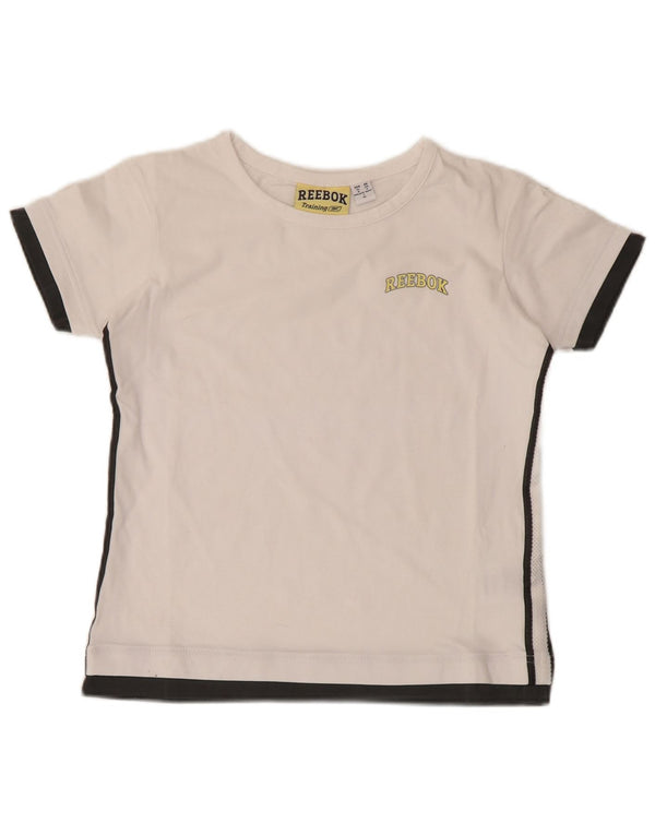 Reebok Boys Training T-Shirt Top 13-14 år XL Hvid Colourblock Bomuld