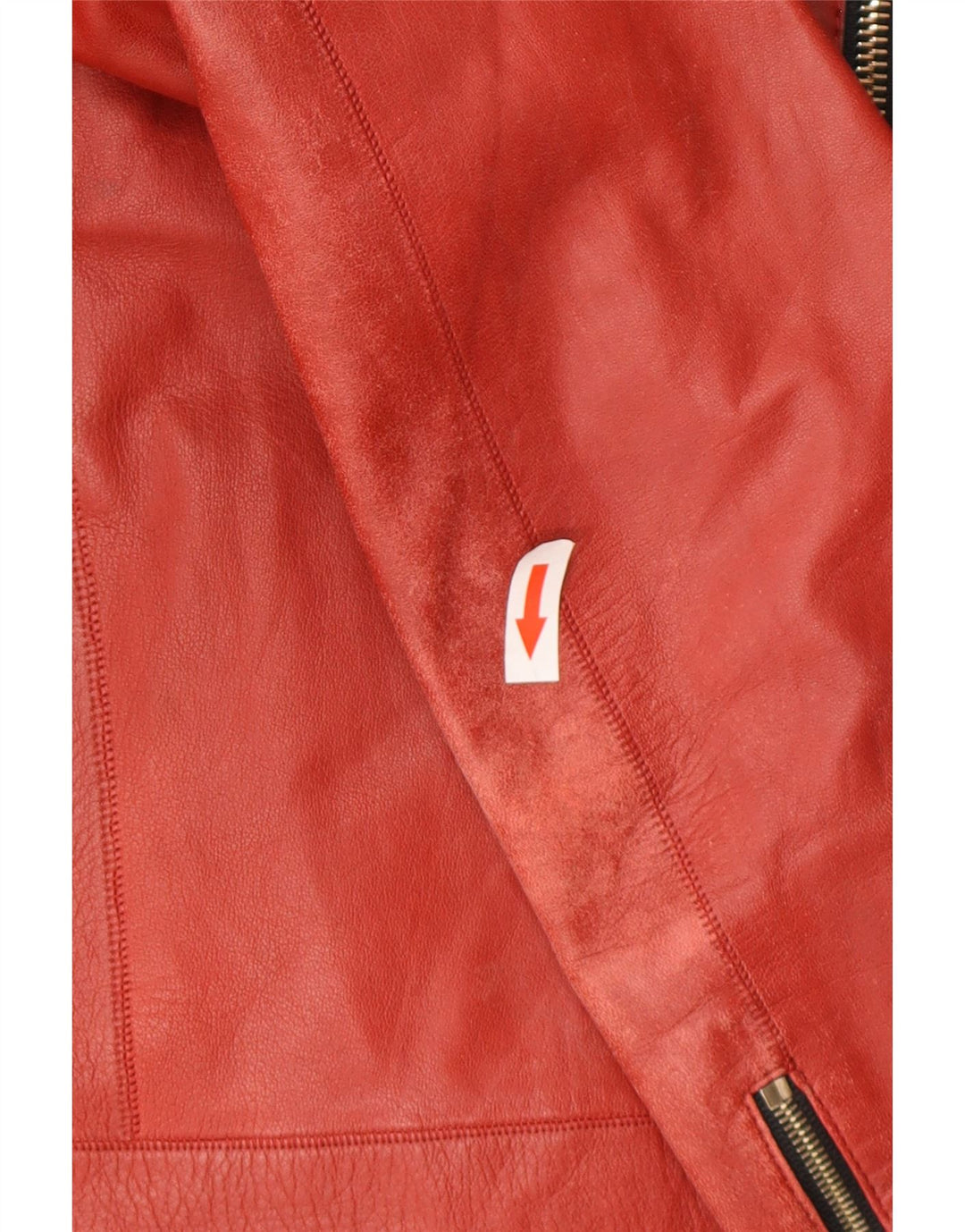 Massimo Dutti Herre Læder Biker Jacket UK 36 Lille Rødt Læder