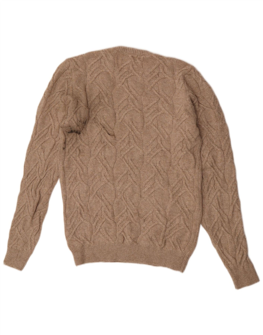 Marks & Spencer Herre sweater med rund hals, lille beige polyamid