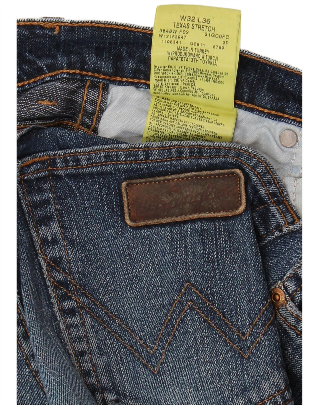 WRANGLER Herre Texas Stretch Straight Jeans W32 L36 Blå Bomuld