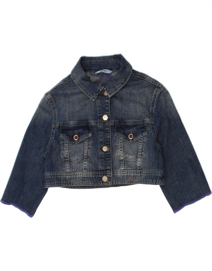 LIU JO Girls Crop Denim Jacket 11-12 Years Blue Cotton Vintage Liu Jo and Second-Hand Liu Jo from Messina Hembry 