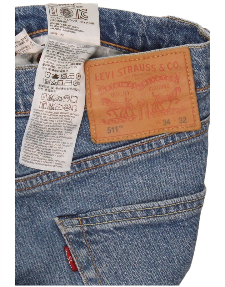 Levi's Herre 511 Slim Jeans W34 L32 Blå Bomuld