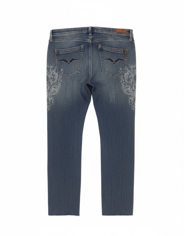 Replay Dame Rockxanne Slim Jeans W30 L29 Blå Paisley