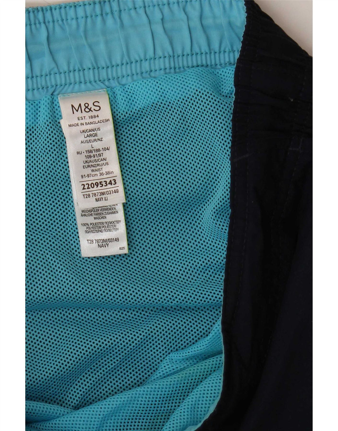 Marks & Spencer Badeshorts til mænd store marineblå polyester