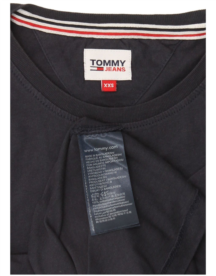 TOMMY HILFIGER T-shirt top til kvinder UK 2 2XS marineblå bomuld
