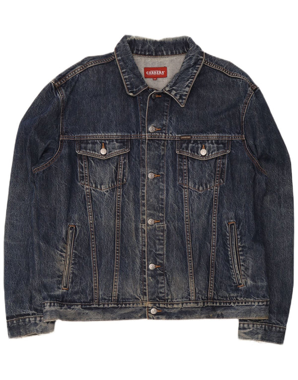 Carrera Mens Denim Jacket UK 44 2XL Blue Cotton