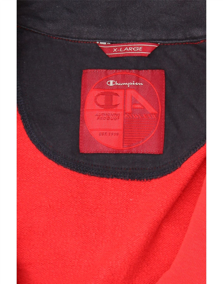 CHAMPION Træningsdragt til mænd Topjakke XL Rød Colourblock