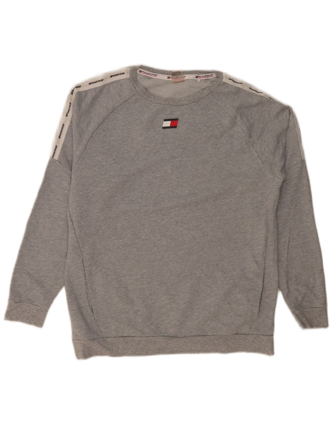 Tommy Hilfiger Herre Grafisk Sweatshirt Jumper Medium Grå Colourblock