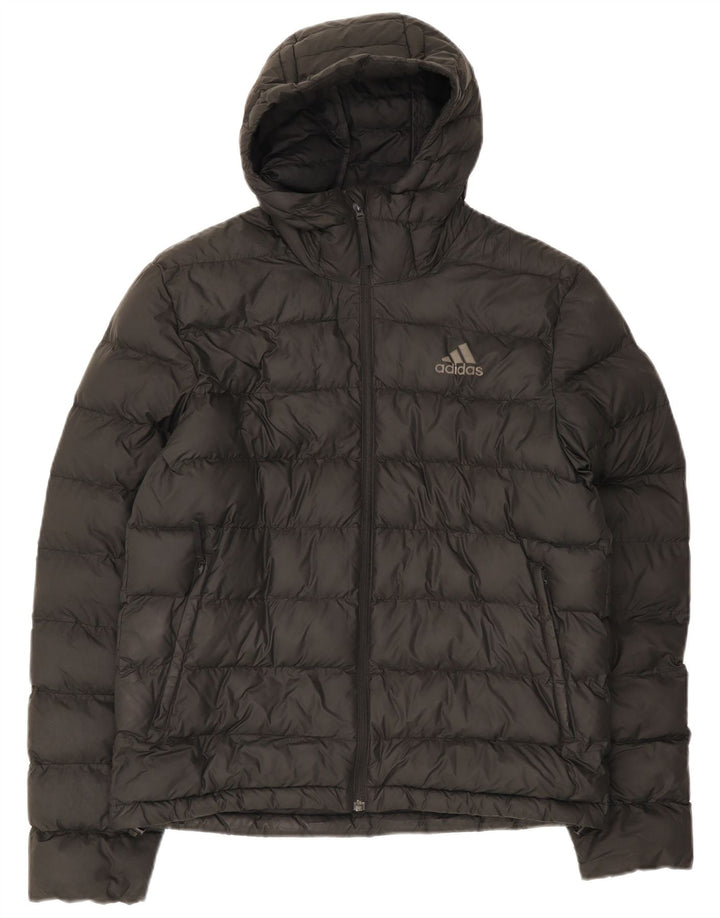 Adidas Herre hættepolstret jakke UK 38 Medium Sort Polyester