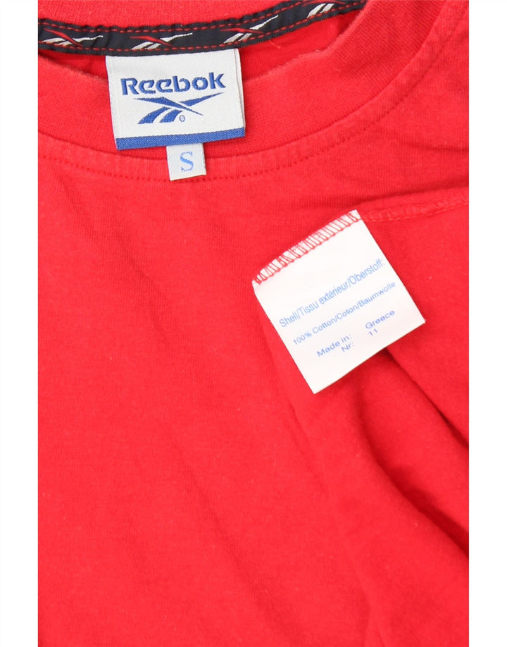 REEBOK Herre Loose Fit T-Shirt Top Lille Rød Bomuld