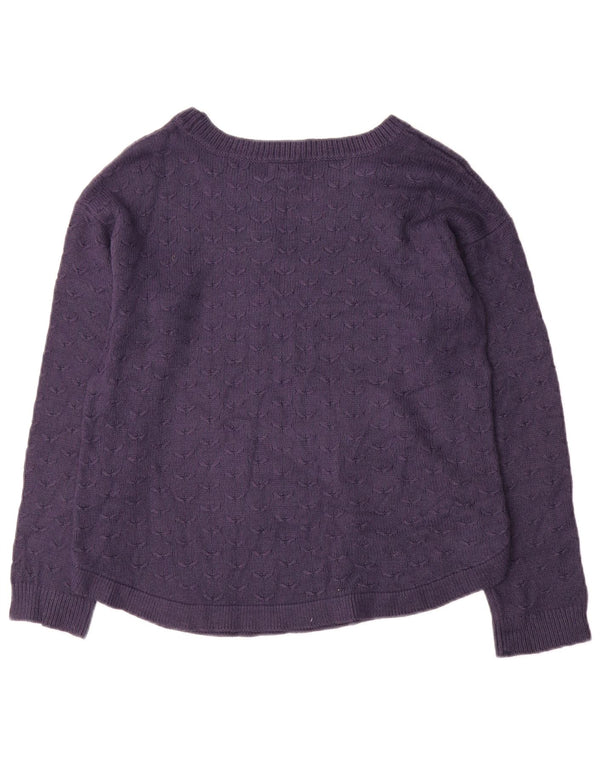 Fat Face Dame Boat Neck Jumper Sweater UK 8 Small Navy Blue Viscose