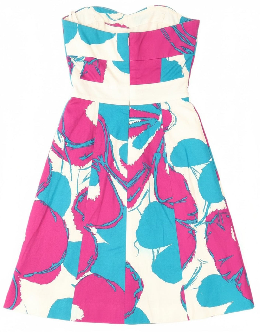 Coast Dame Stropløs Kjole UK 8 Small Pink Floral Bomuld