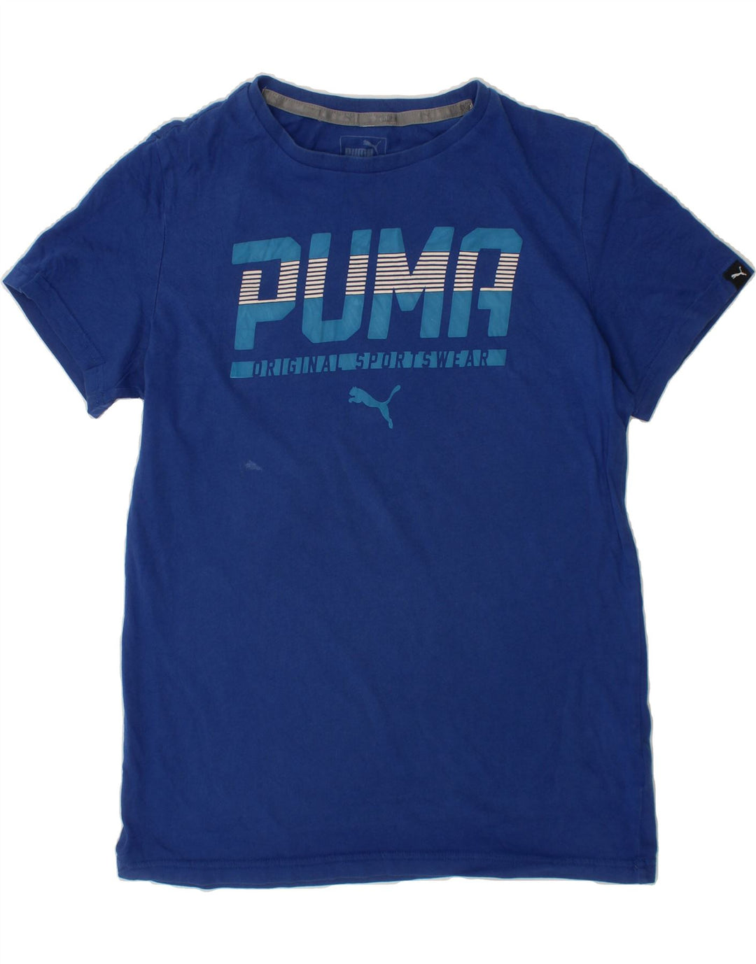 PUMA Boys Graphic T-Shirt Top 13-14 Years Blue Cotton Vintage Puma and Second-Hand Puma from Messina Hembry 