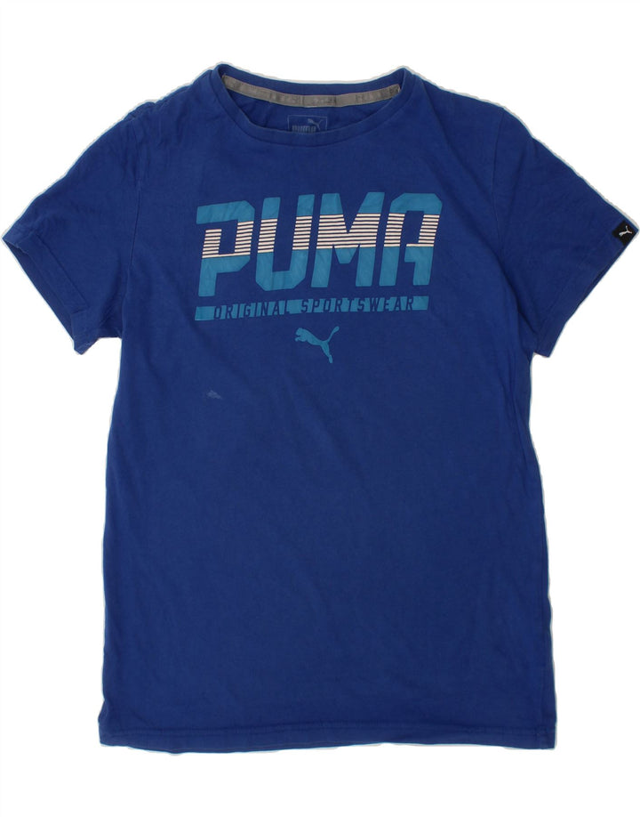 PUMA Boys Graphic T-Shirt Top 13-14 Years Blue Cotton Vintage Puma and Second-Hand Puma from Messina Hembry 