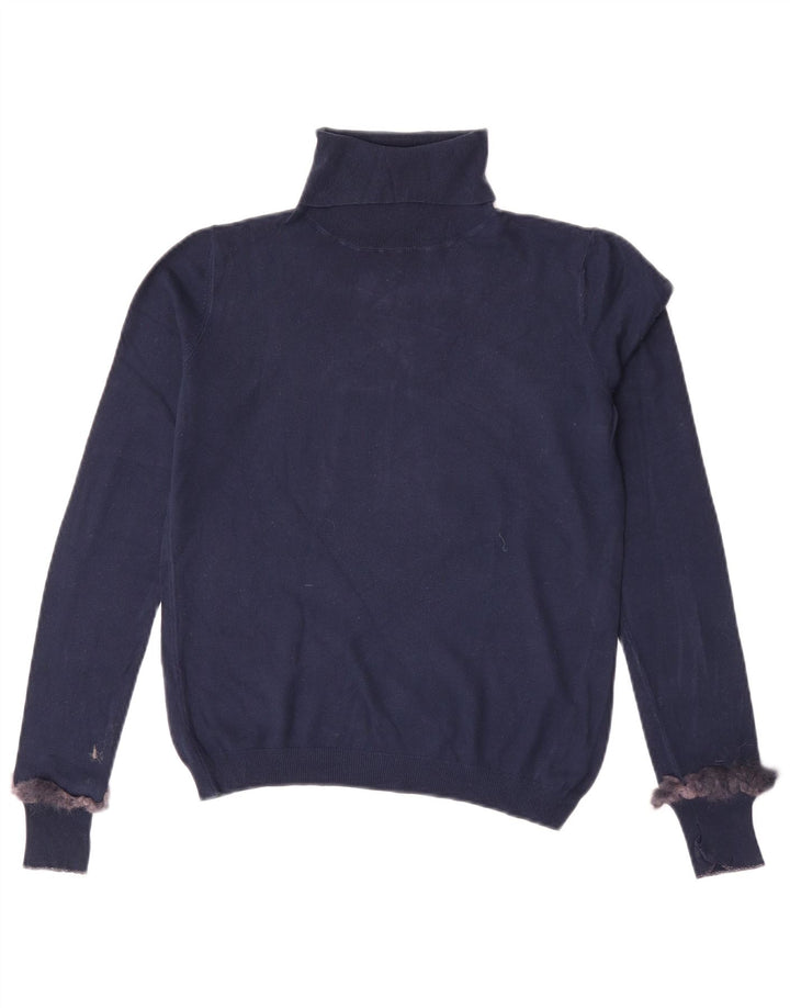Liu Jo Dame Rullehals Sweater UK 12 Medium Navy Blue