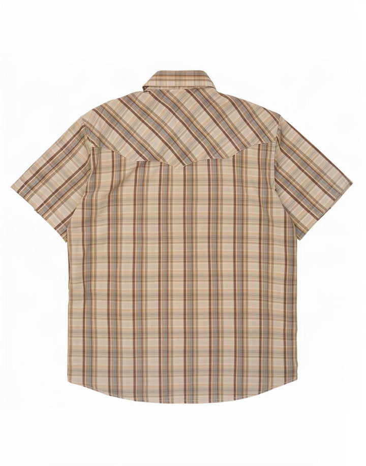Wrangler Kortærmet Herreskjorte Medium Beige Ternet
