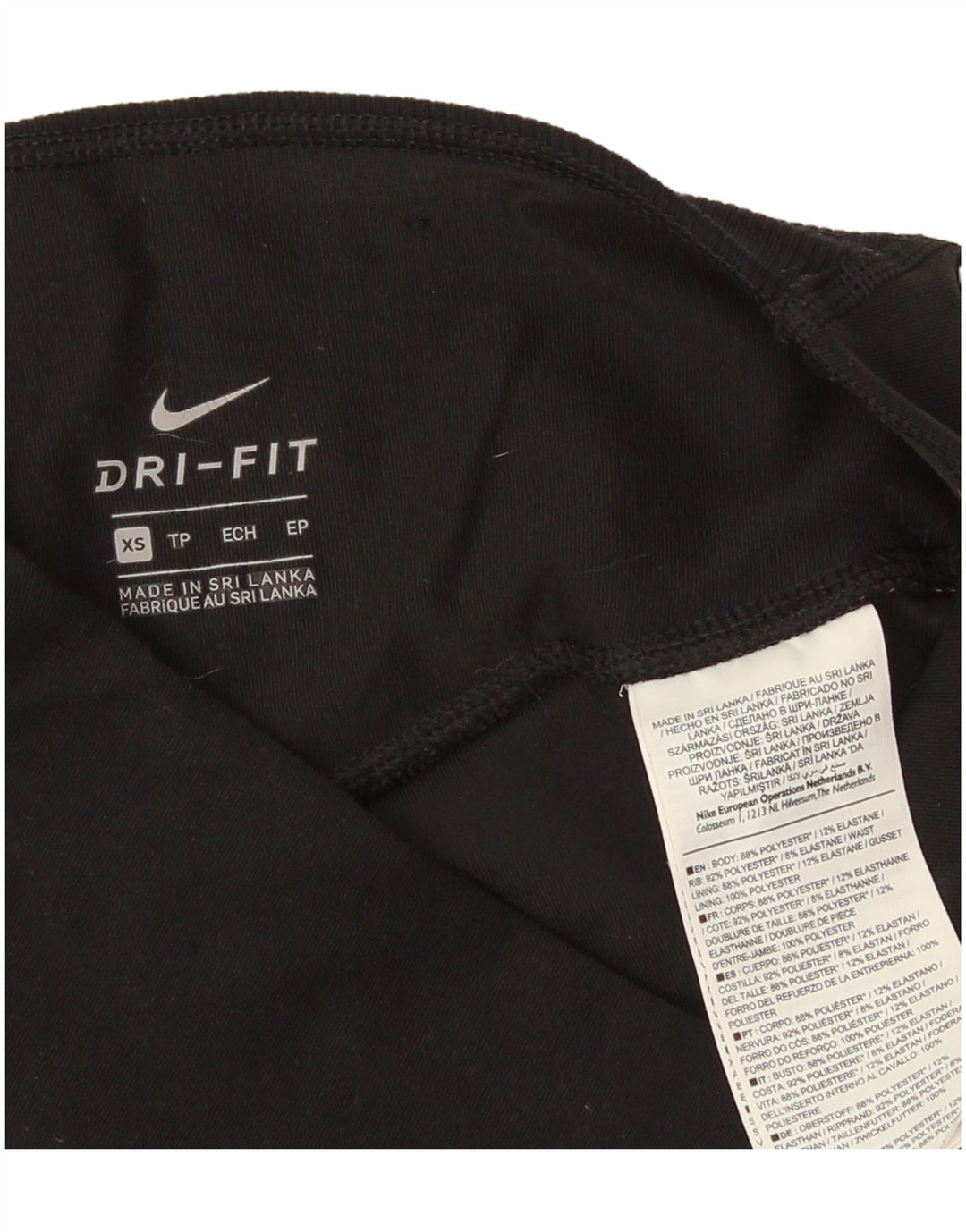 Nike Dame Dri Fit Grafiske Leggings UK 6 XS Sort Polyester