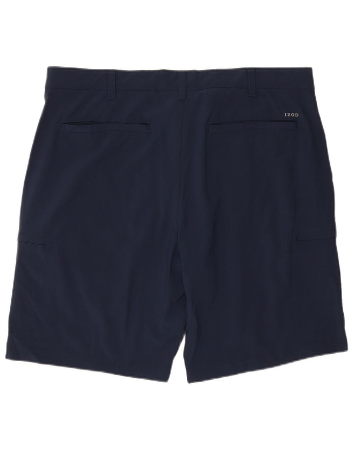 IZOD Herre Cargo Shorts W38 XL Navy Blue Polyester