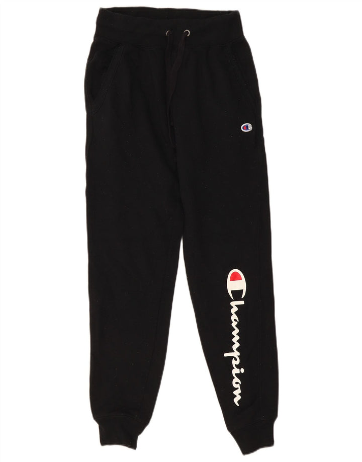 Champion Womens Grafisk træningsdragt Bukser Joggers UK 6 XS Sort Polyester
