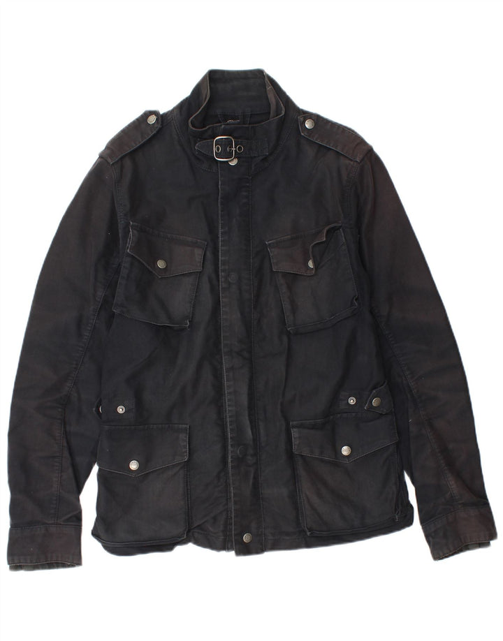 Woolrich Herre Military Jacket UK 36 Small Black Bomuld