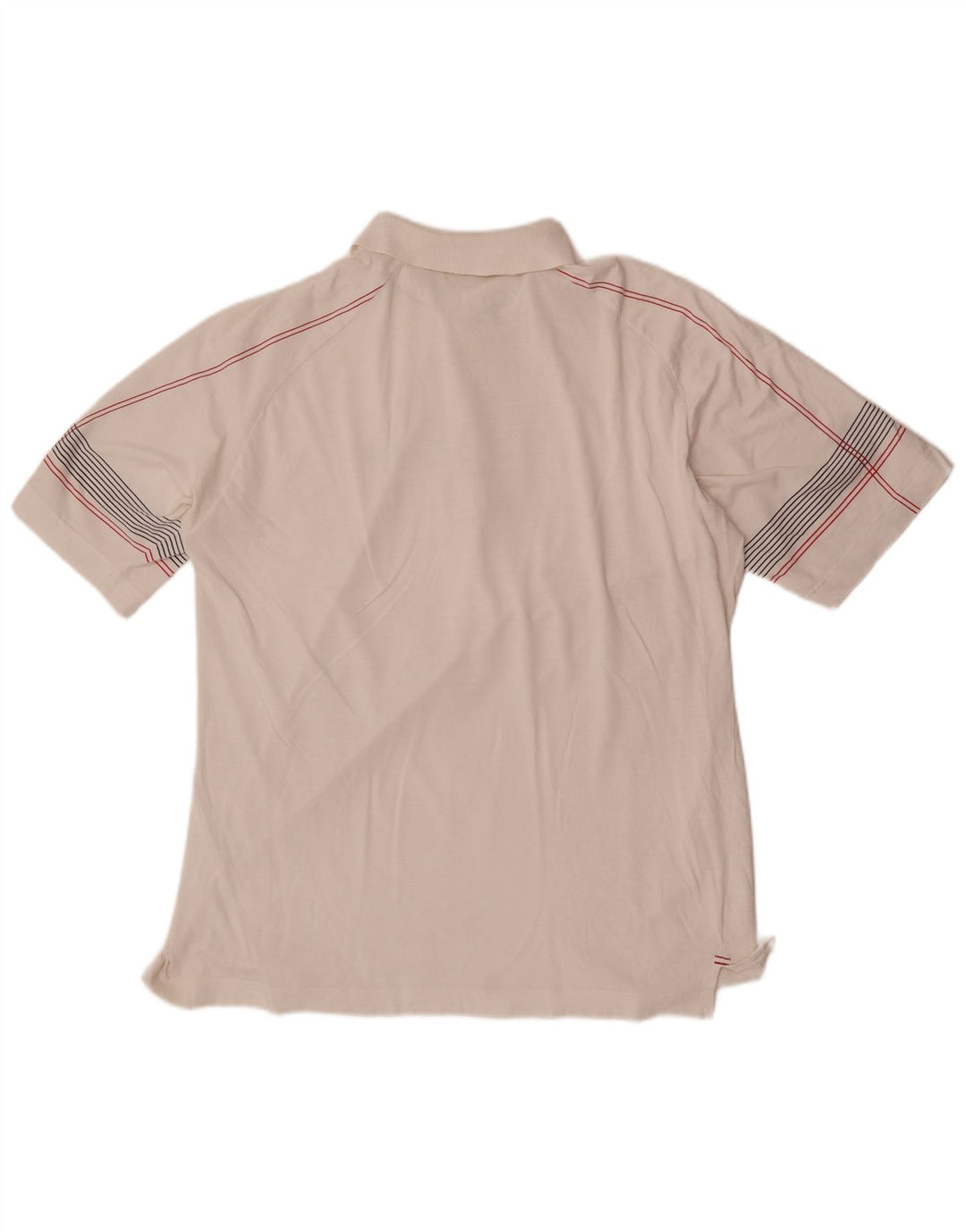 Sergio Tacchini herre poloskjorte stor hvid stribet bomuld