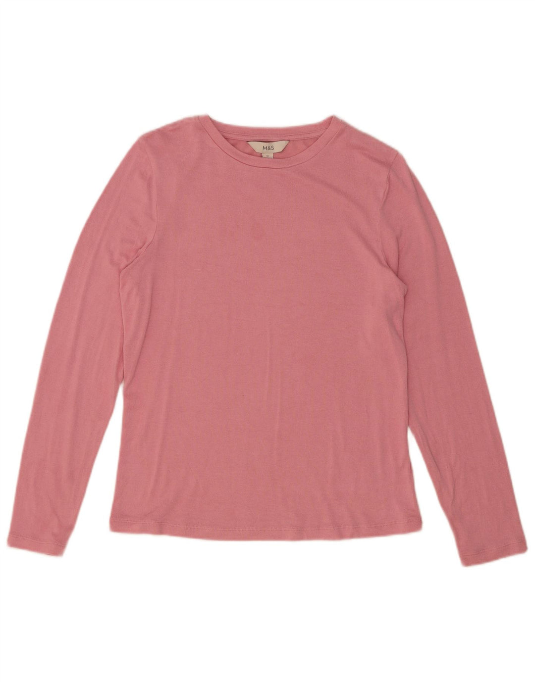 Marks & Spencer Dametop Langærmet UK 12 Medium Pink Viscose