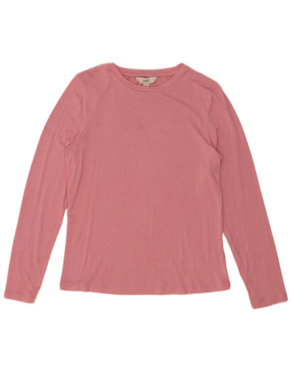 Marks & Spencer Dametop Langærmet UK 12 Medium Pink Viscose