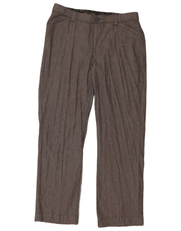 LEE lige fritidsbukser til kvinder US 12 Large W34 L30 Grå ternet bomuld