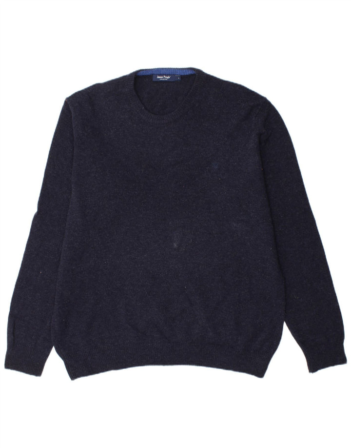 JAMES PRINGLE Herre sweater med rund hals, stor marineblå uld