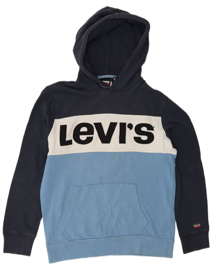 Levi's Grafisk hættetrøje til mænd Medium Marineblå Colourblock Bomuld