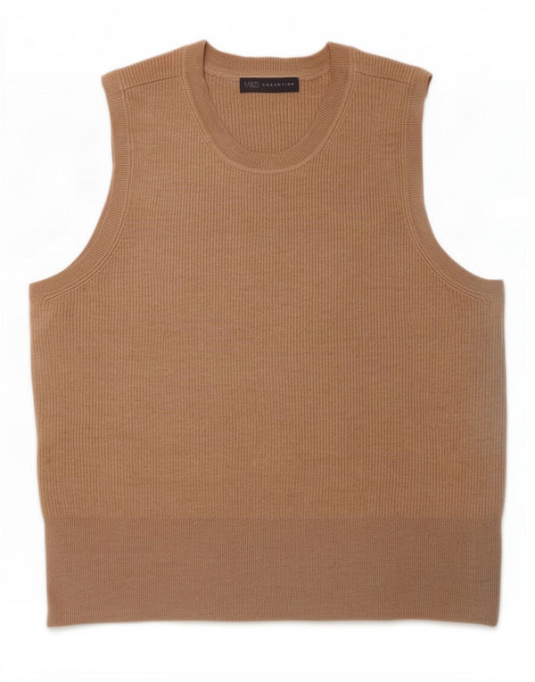 Marks & Spencer Damevest Tank Top UK 24 4XL Beige Viscose