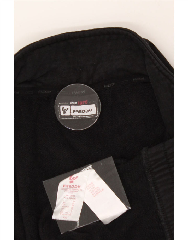FREDDY Mens Tracksuit Top Jacket 2XL Black Cotton Vintage Freddy and Second-Hand Freddy from Messina Hembry 