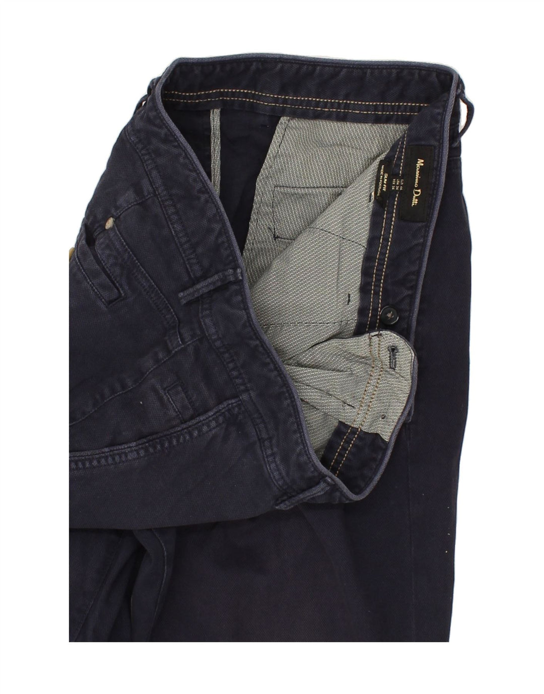 MASSIMO DUTTI Slim Casual Bukser til mænd W34 L30 Marineblå