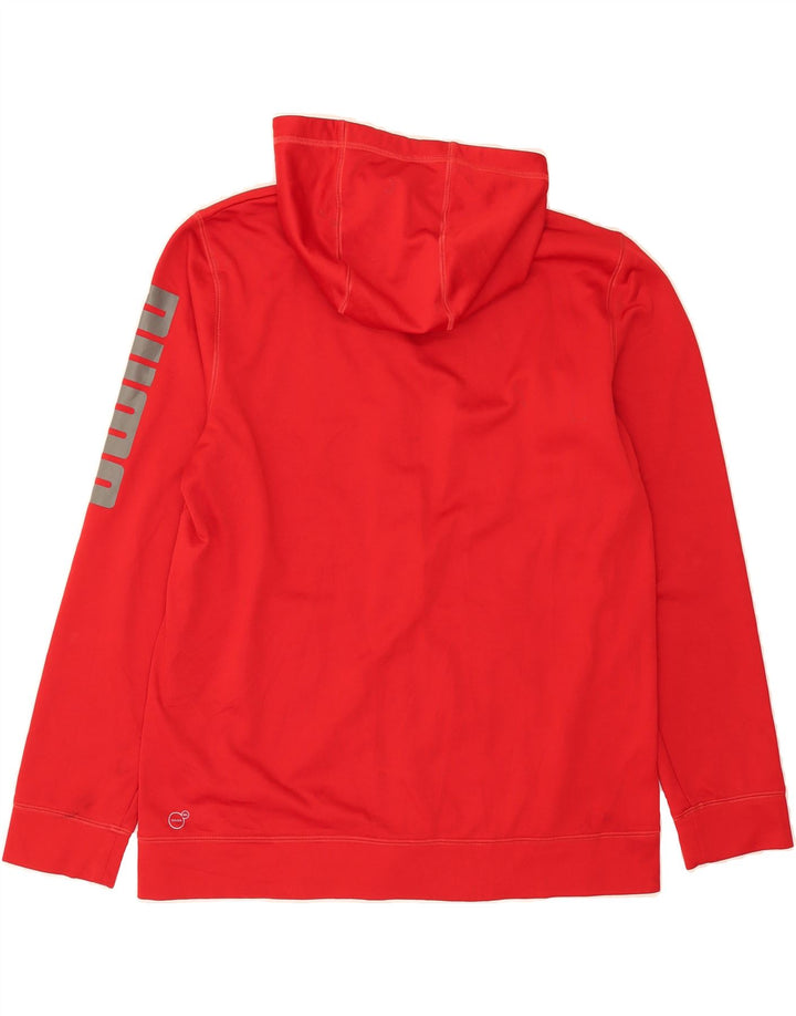 PUMA Mens Graphic Zip Hoodie Sweater Medium Red Polyester Vintage Puma and Second-Hand Puma from Messina Hembry 