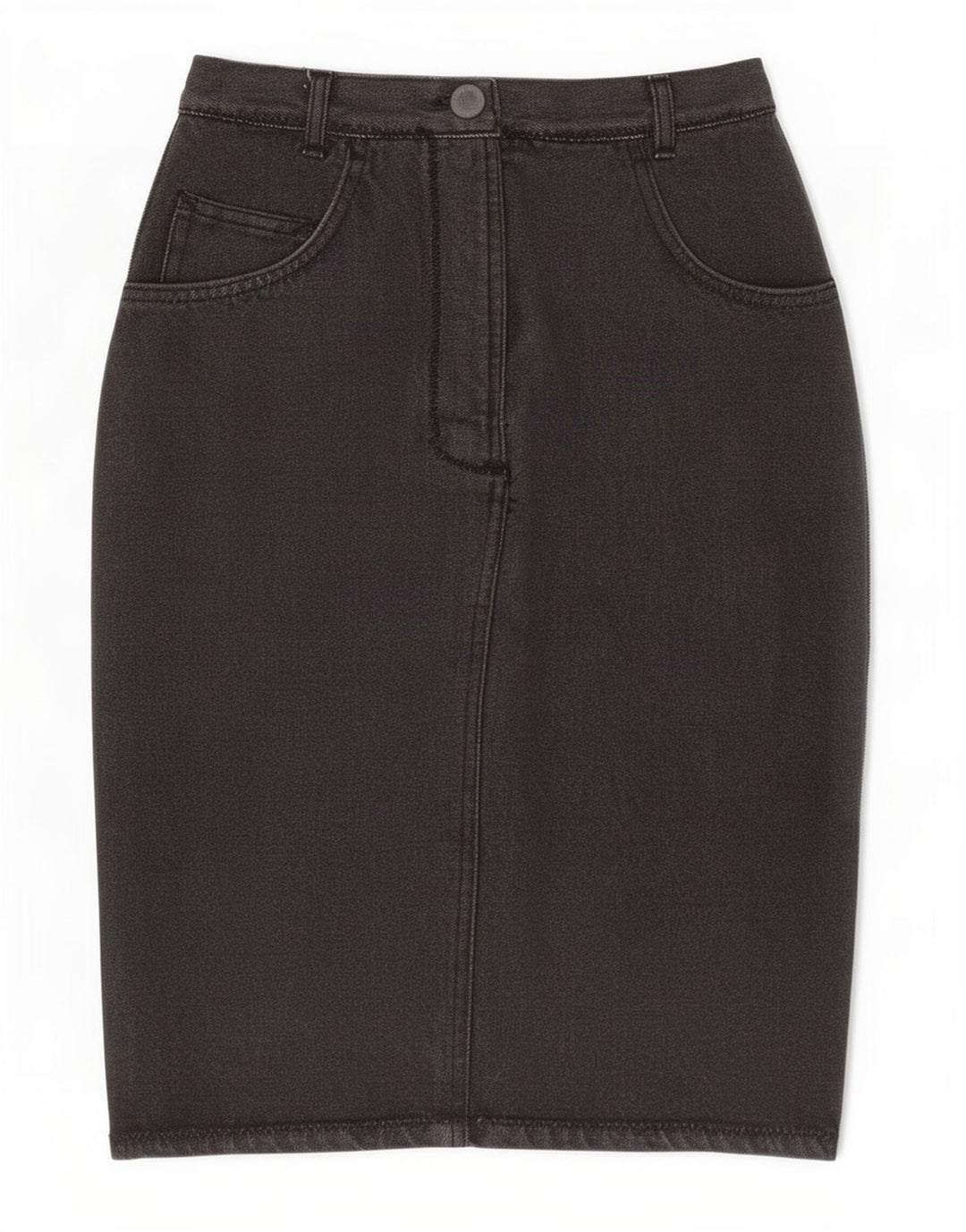 Vintage denimnederdel til kvinder Medium W28 Grå