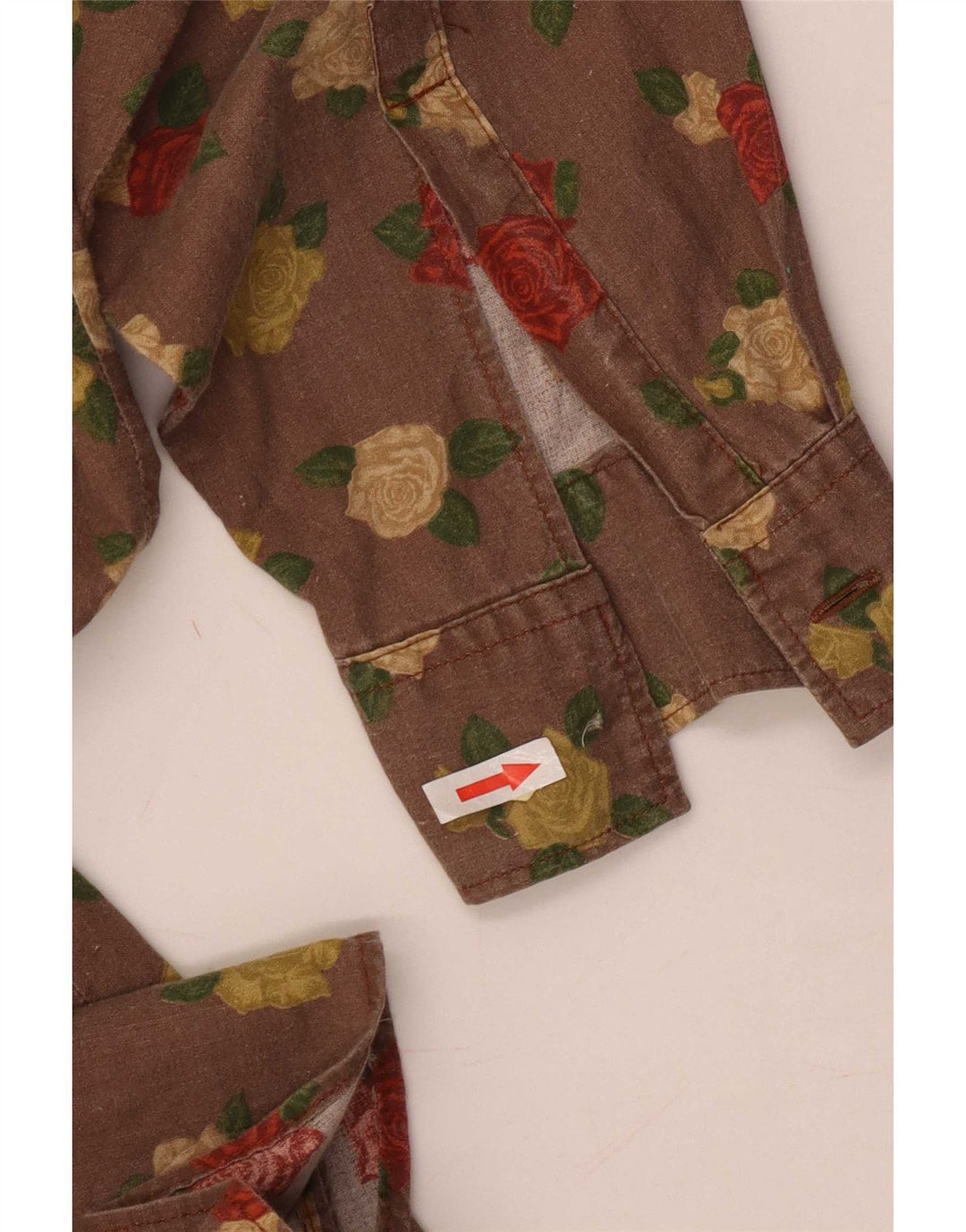 Vintage herreskjorte stor brun blomster