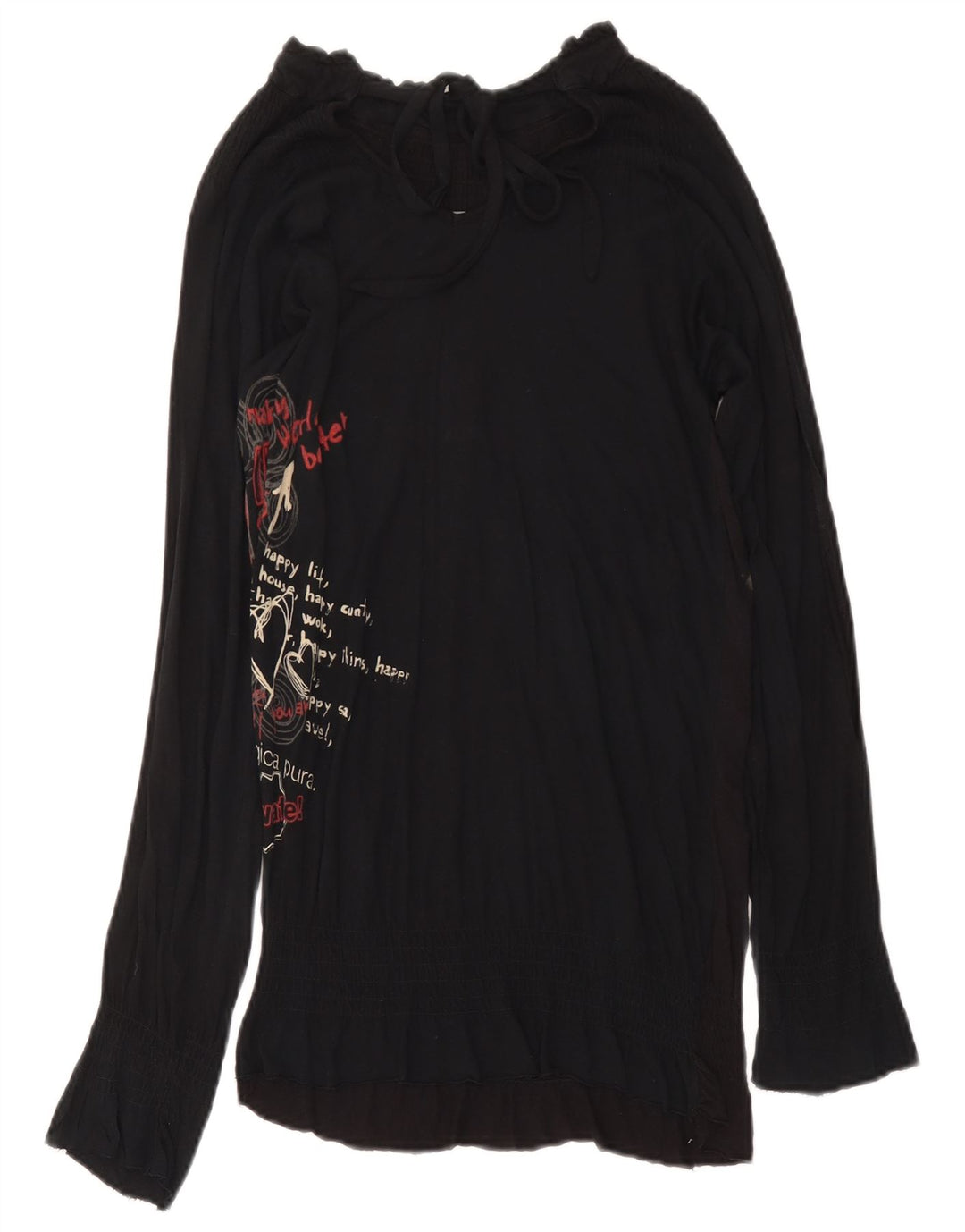 Desigual Dame Grafisk Tunika Top Lille Sort Butterfly