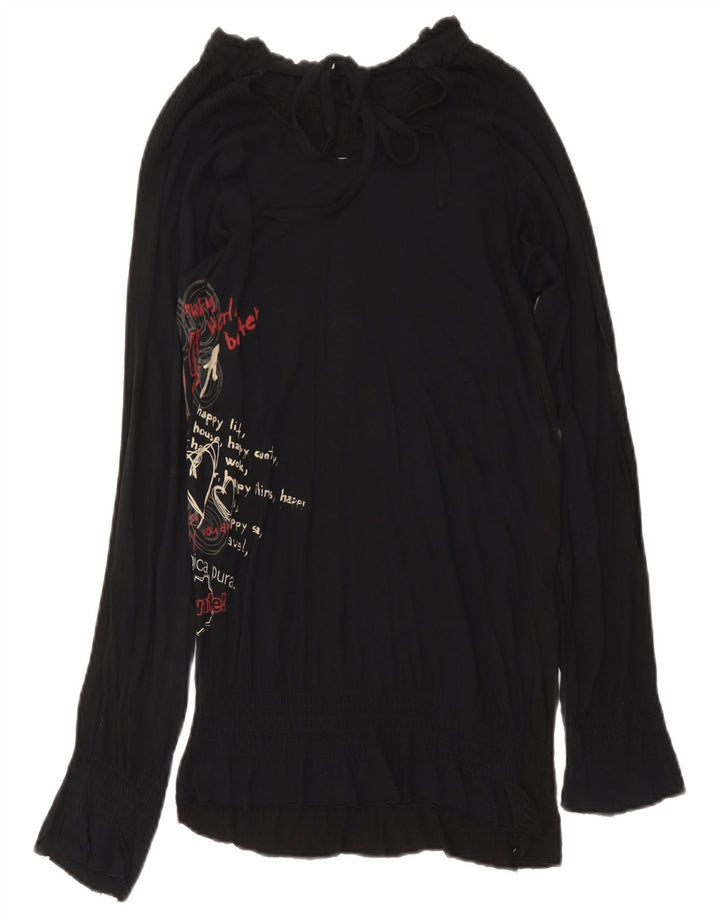 Desigual Dame Grafisk Tunika Top Lille Sort Butterfly