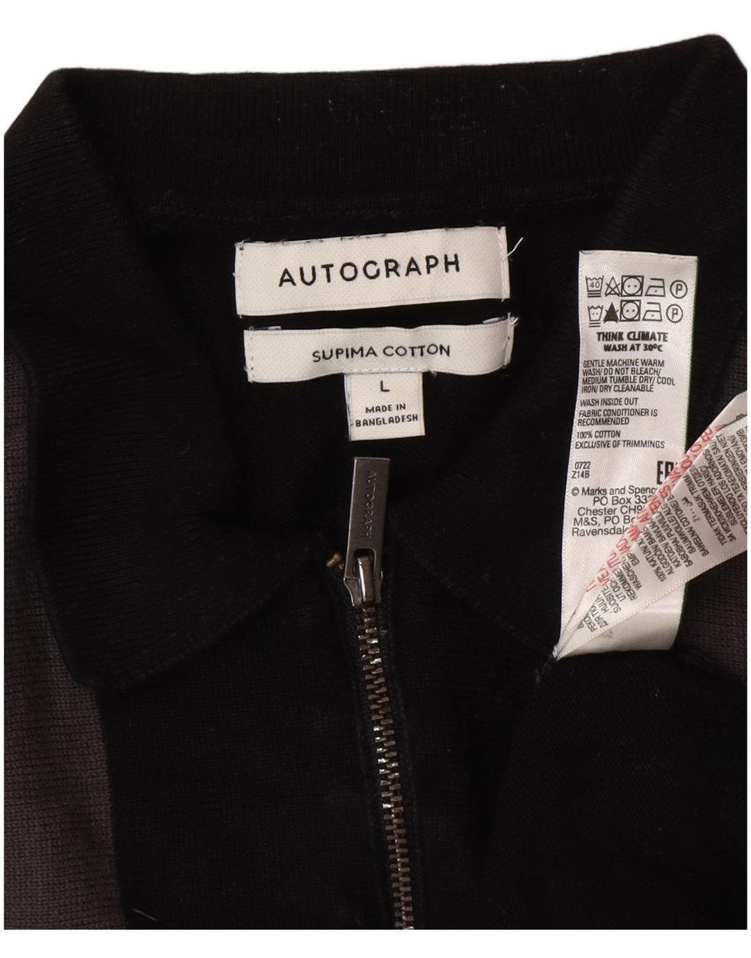 Marks & Spencer Herre Autograph Polo Neck Jumper Sweater Stor Sort