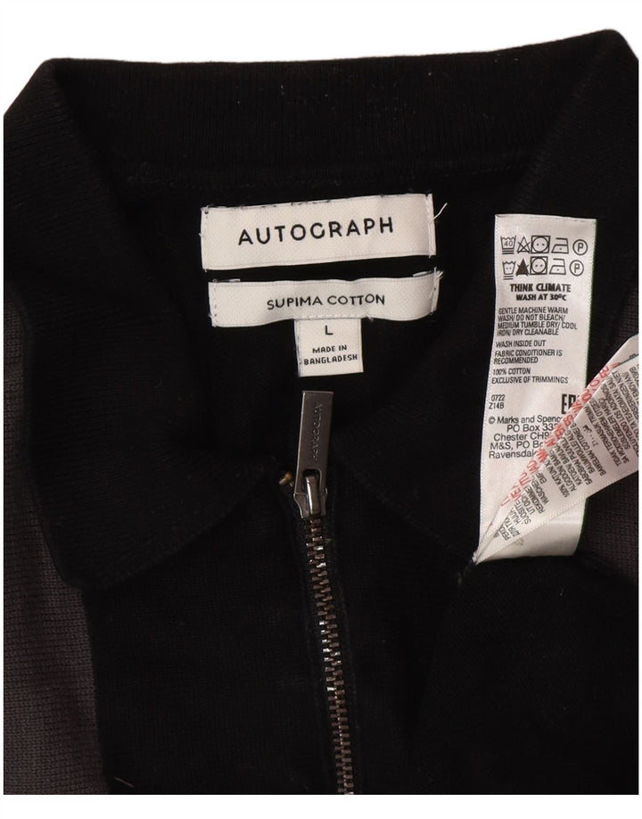 Marks & Spencer Herre Autograph Polo Neck Jumper Sweater Stor Sort