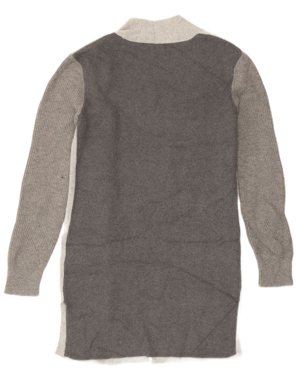 Marks & Spencer Dame Longline Cardigan Sweater UK 6 XS Grå Colourblock