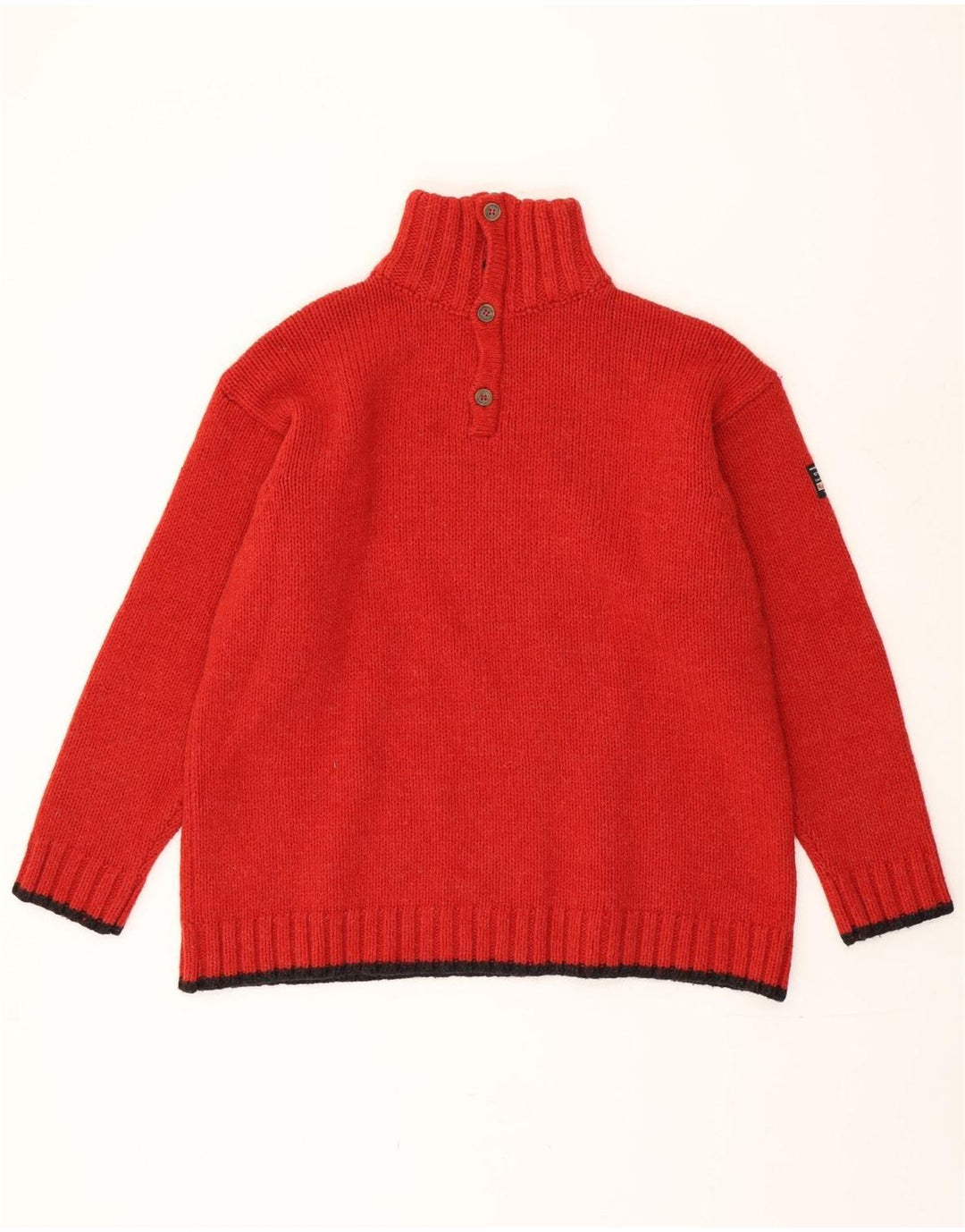 Marlboro Classics Herre Zip Neck Jumper Sweater XL Rød Colourblock Uld