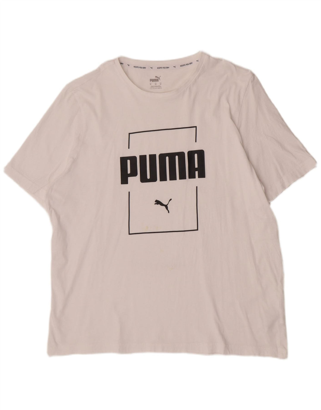 Puma Herre Grafisk T-Shirt Top XL Hvid Bomuld