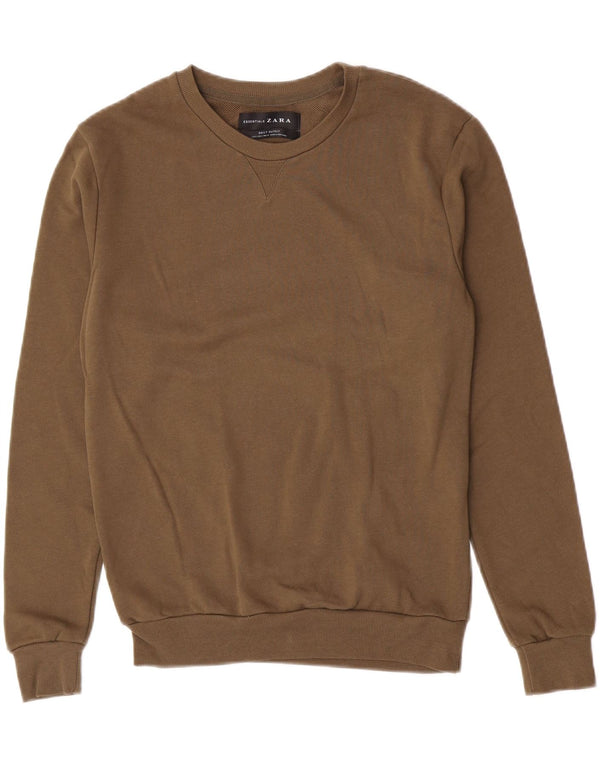 Zara Sweatshirt til mænd, lille brun bomuld